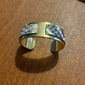 Botkier Snake Skin Gold Tone Bangle Bracelet